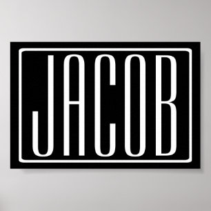 Poster Negrito e Moderno Seu Nome ou Palavra   Branco A P