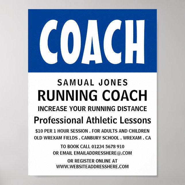 Poster Negrito Moderno, Anúncio de Lição de atletismo (Frente)