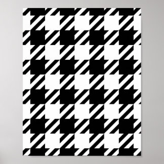 Poster Negro e branco do houndstooth
