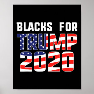 Poster Negros Pelo Trump 202 Conservador Republicano Dona