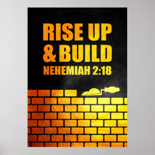 Poster Nehemiah 2:18 Bíblia Verso
