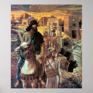 Pôster Nehemiah vê a entulho em Jerusalem por Tissot