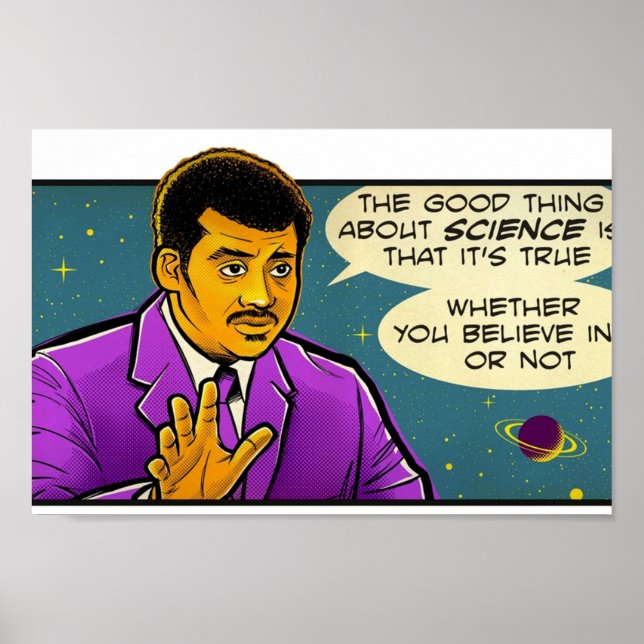 Poster Neil Tyson Cita A Camisa Boa Sobre Ciência (Frente)
