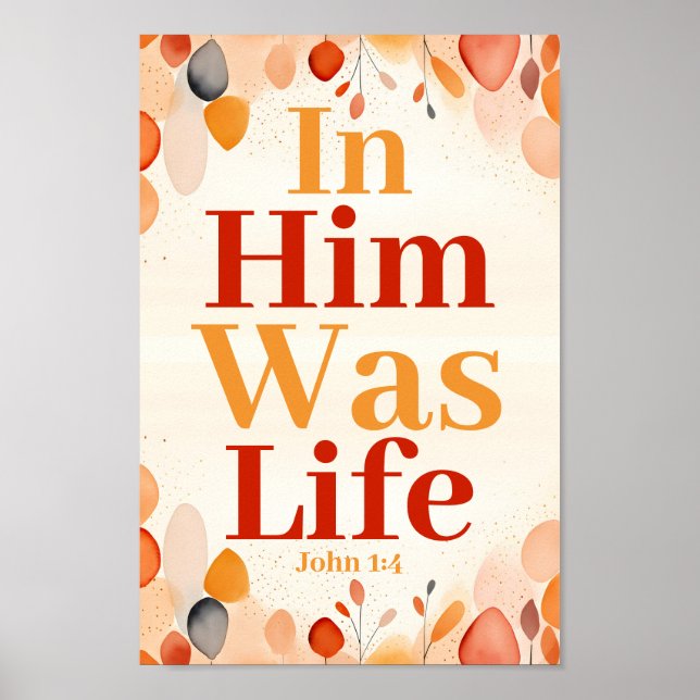 Poster Nele estava a vida Boho Christian Wall Art Impress (Frente)