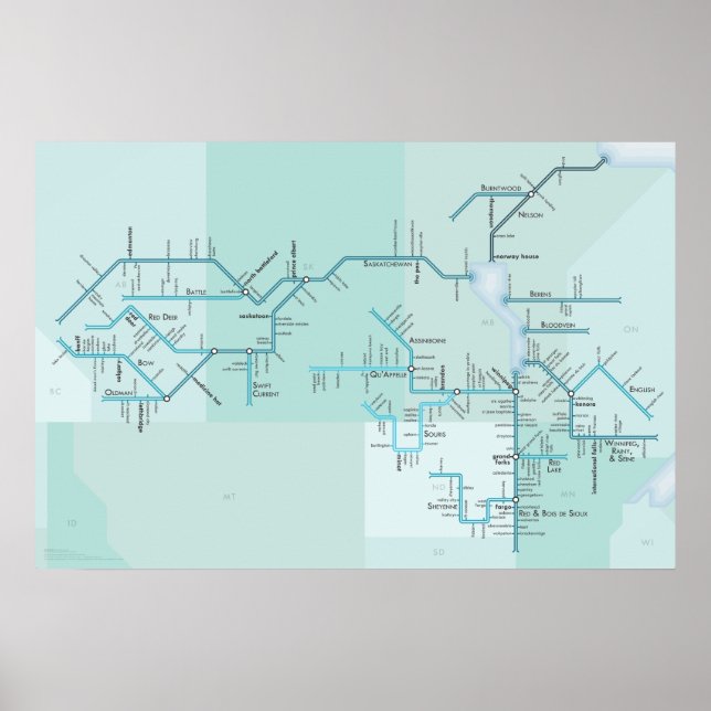 Pôster Nelson River e Lake Winnipeg, 30" x 20" (Frente)