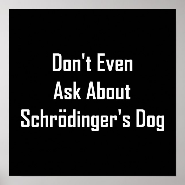 Poster Nem pergunte sobre o cachorro de Schrodinger (Frente)