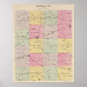Pôster Nemaha County, Wetmore e Corning, Kansas
