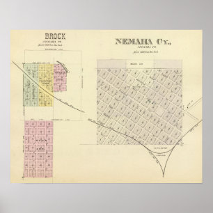 Pôster Nemaha CY e Brock, Nebraska