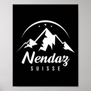 Poster Nendaz Suiça Ski Resort Skiting Snowboard