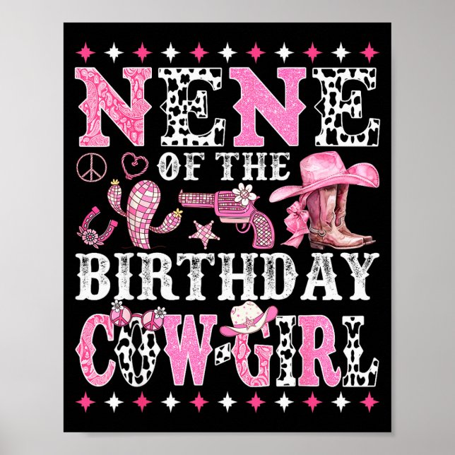 Poster Nene Of The Birthday Cowgirl Rodeo Western Country (Frente)