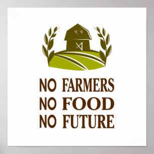 Poster nenhum agricultor comida nenhuma praça futura