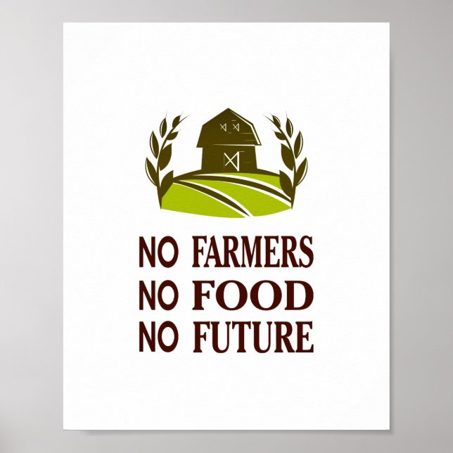 Poster nenhum agricultor comida no futuro (Frente)