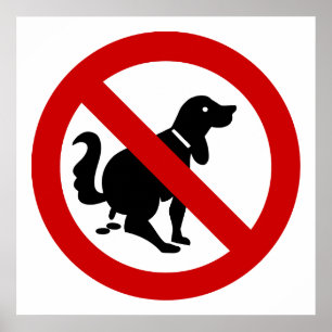 Pôster NENHUM cão que suja o ⚠ tailandês do sinal do