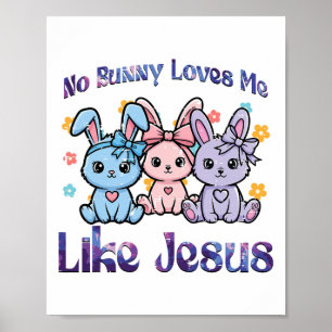 Poster Nenhum coelho me ama como Jesus Páscoa Meninas Fof