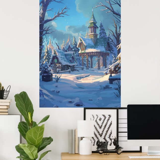 Poster Nenhum Lugar Como Casa Na Neve (Escritório em casa)