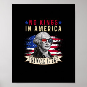 Poster Nenhum Rei na América Bandeira dos EUA Estilo Retr