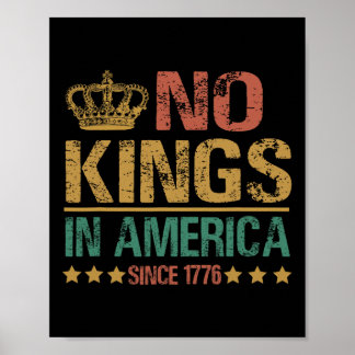 Poster Nenhum Rei na América desde 1776 Anti-trump Engraç