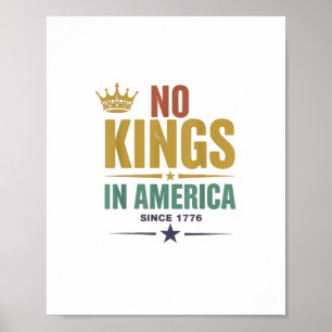 Poster Nenhum Rei na América desde 1776 Vintage Patriótic