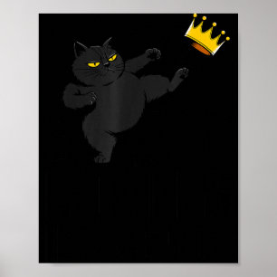 Poster Nenhum Rei na América Gato Preto Meme Litico Diver