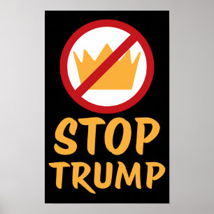 Poster NENHUM REI PARA TRUMP Anti-Trump RYYB Protesto