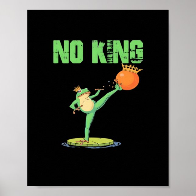 Poster Nenhum Rei Portland Frog Protesto – Engraçado Anti (Frente)
