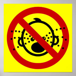 Pôster NENHUM ⚠ tailandês do sinal do aeroporto do ⚠