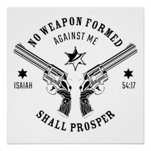 Pôster Nenhuma Arma Formada Contra Mim - Proteção Isaiah
