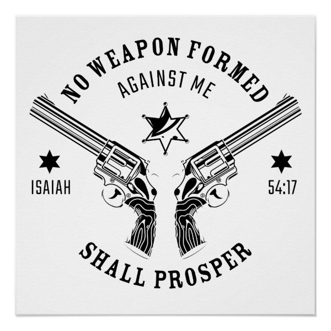 Pôster Nenhuma Arma Formada Contra Mim - Proteção Isaiah  (Frente)