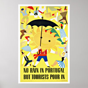 Poster Nenhuma chuva em viagens vintage de Portugal