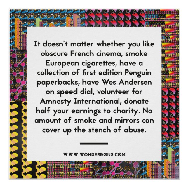 Pôster Nenhuma quantidade legal pode cobrir abuso (Frente)