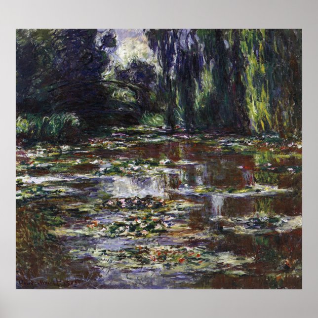Pôster Nenúfares no Lago por Claude Monet, Arte Antigo (Frente)