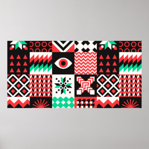 Poster NEO GEO. Design de gráfico do padrão de geometria