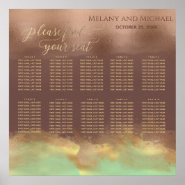 Poster Neo mint canela rosa dourada aquarela