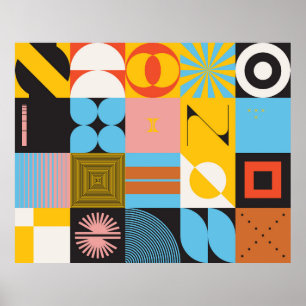 Poster Neo Modernismo - padrão trabalho de arte feito co
