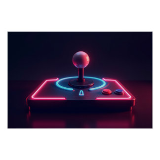 Pôster Neon Arcade Joystick
