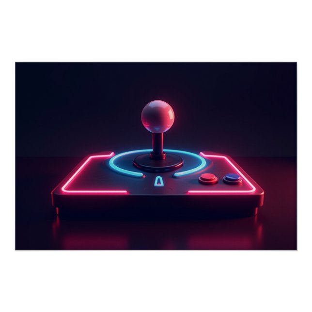 Pôster Neon Arcade Joystick (Frente)