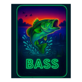 Pôster Neon Bass Poster