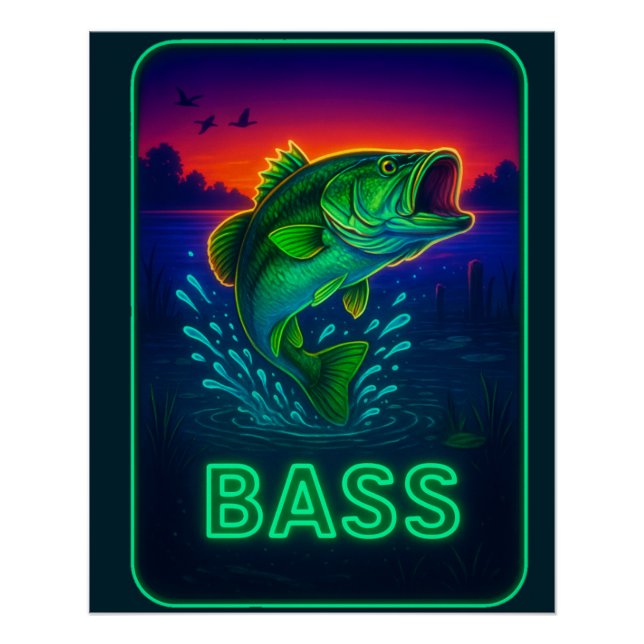 Pôster Neon Bass Poster (Frente)