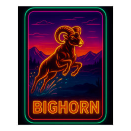 Pôster Neon Bighorn Poster
