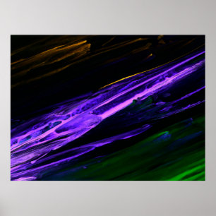 Poster Neon blue, green and purple creative abstract hand