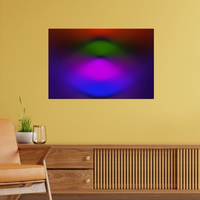 Poster Neon Blue Purple Abstrato (Sala de Estar 2)