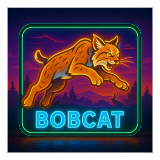 Pôster Neon Bobcat Poster