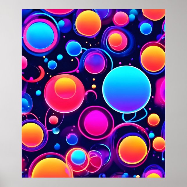 Poster Neon Bubble Pattern (Frente)