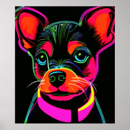 Poster Neon Canine Puppy Art