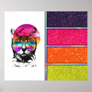 Poster Neon Cat   Diminuição do brilho