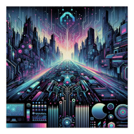 Pôster Neon Cyberworld