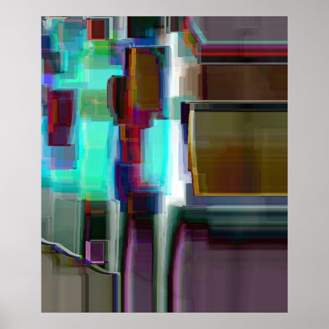 Poster "Neon" Digital Abstrato Art (Frente)