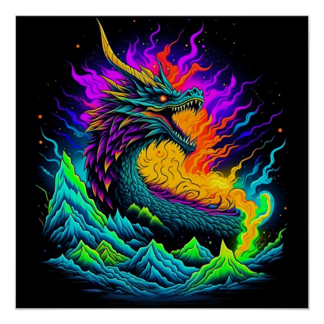 Pôster Neon Dragon (Frente)