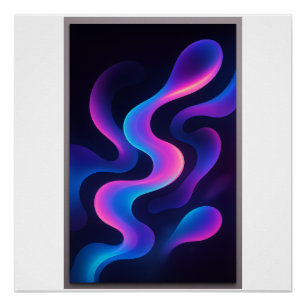 Pôster Neon Dreams Posters Abstratos Moderno Colorido