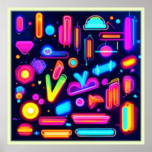 Poster Neon Dreamscape Symphony